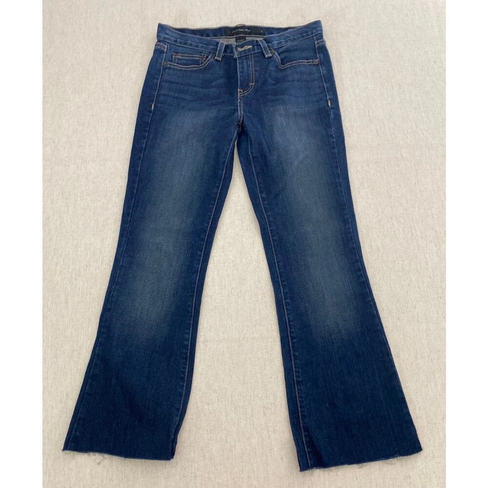 Calvin Klein Jeans Womens Size 2 Blue Denim Flare Leg Button Zip Pockets